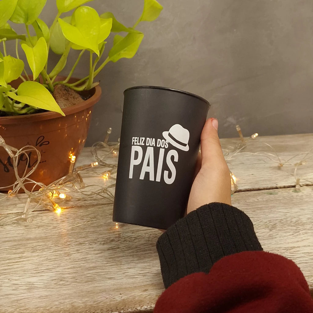 Dia dos Pais Kit 10 Copos Lembrancinha Dia dos Pais Preto Pai De Fé, Painho, Melhor Pai do Mundo.