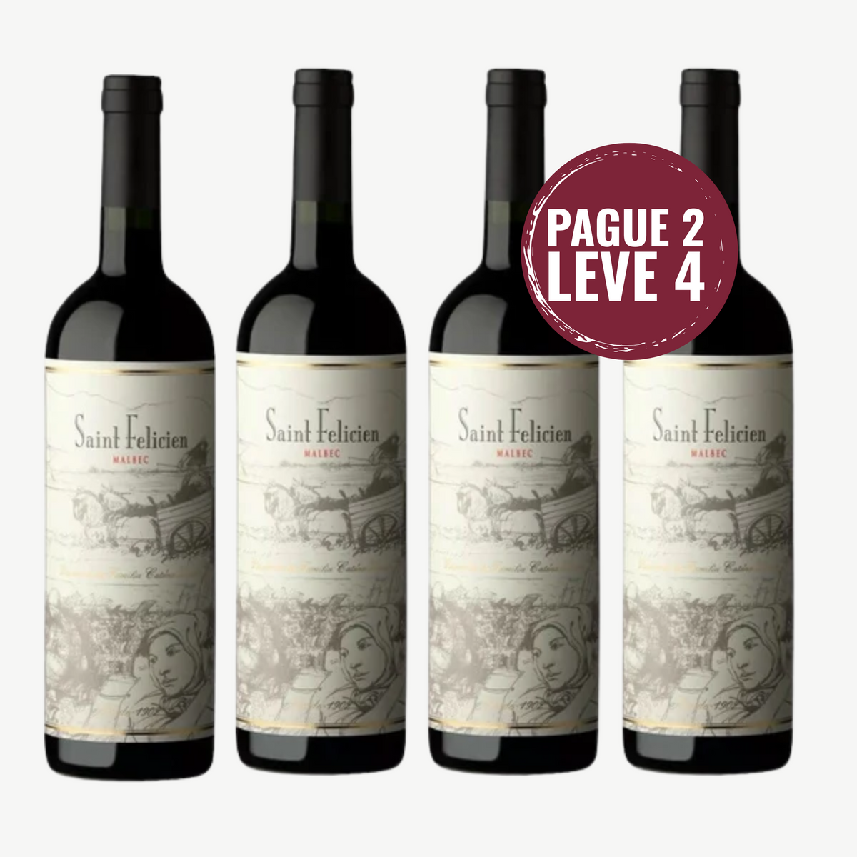 Kit 4 Vinhos Saint Felicien Malbec
