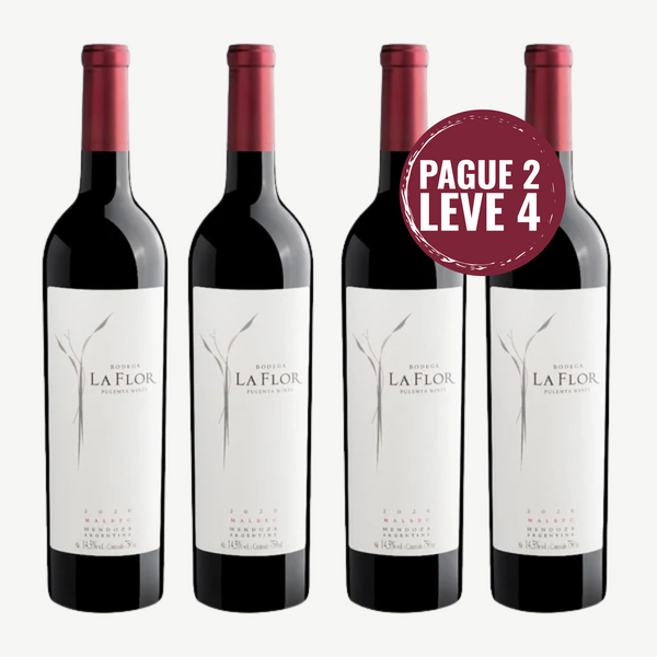 Kit 4 Vinhos Pulenta La Flor Malbec