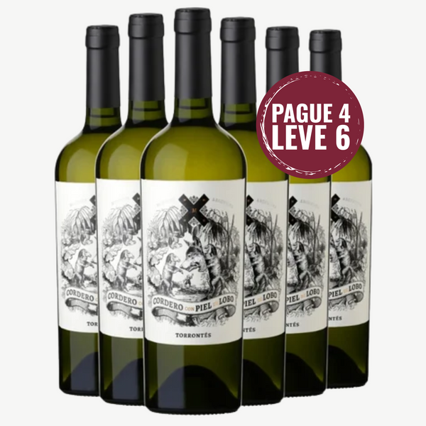 Kit 6 Garrafas Vinho Branco Cordero Con Piel de Lobo Torrontés 750 mL