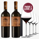 Kit: Compre 3 Sierra Batuco Vinho Tinto Chileno Carmenere e Leve 4 Taças VELVET de Cristal Titanium