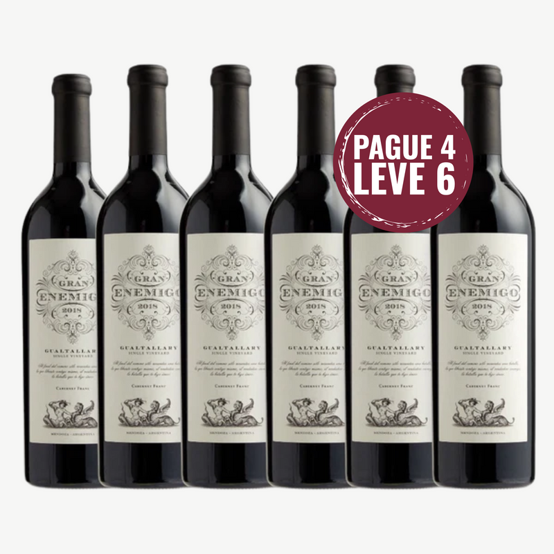 Kit 6 Vinho Gran Enemigo Gualtallary 2019 Caixa de Madeira