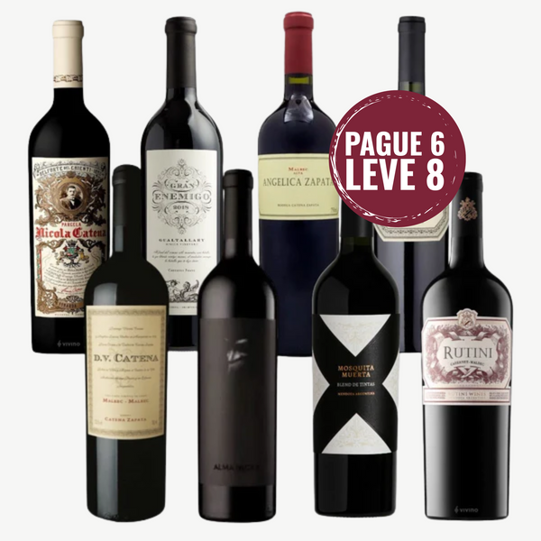 Kit 8 Vinhos Argentinos Adega Completa