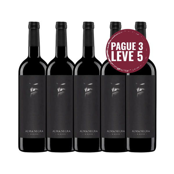 Kit Leve 5 Pague 3 Vinhos Alma Negra