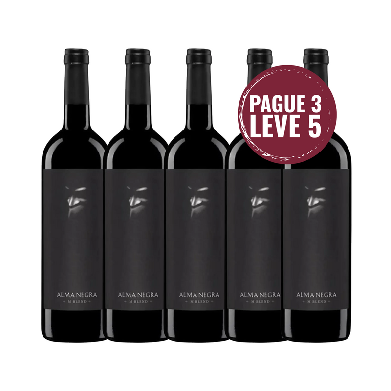 Kit Leve 5 Pague 3 Vinhos Alma Negra