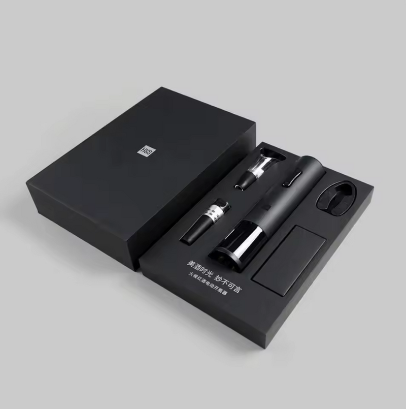 Saca-rolhas de vinho automático/elétrico + Cortador de folha, ferramenta de cortiça.