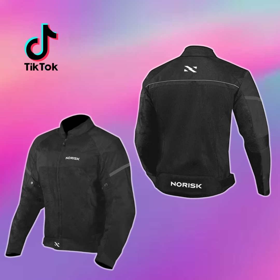 Jaqueta Preta Ventilada Norisk Nr02 Masculina Motociclista