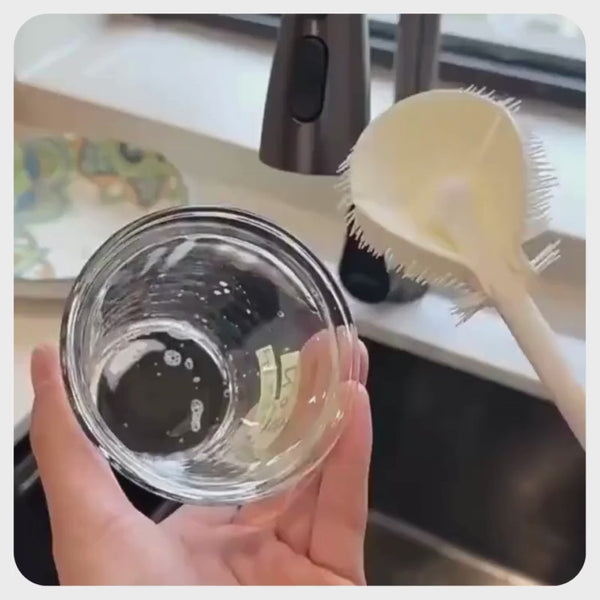 Escova De Limpeza Siliconada com cabo Longo. Cabeça dobrável. (Ferramenta De Cozinha)